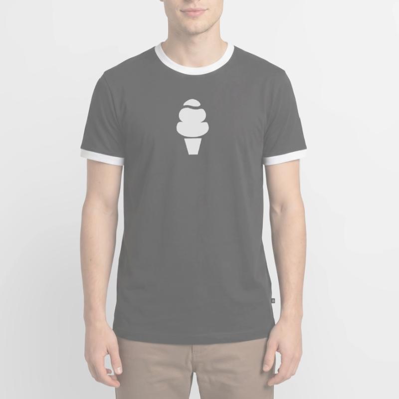 Eis Eiscreme Softeis Geschenkidee Männer Kontrast-T-Shirt