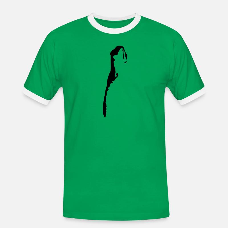 hiddensee2 - Männer Kontrast-T-Shirt - Kelly Green/Weiß
