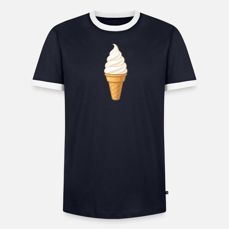 Vanille-Softeis Männer Kontrast-T-Shirt