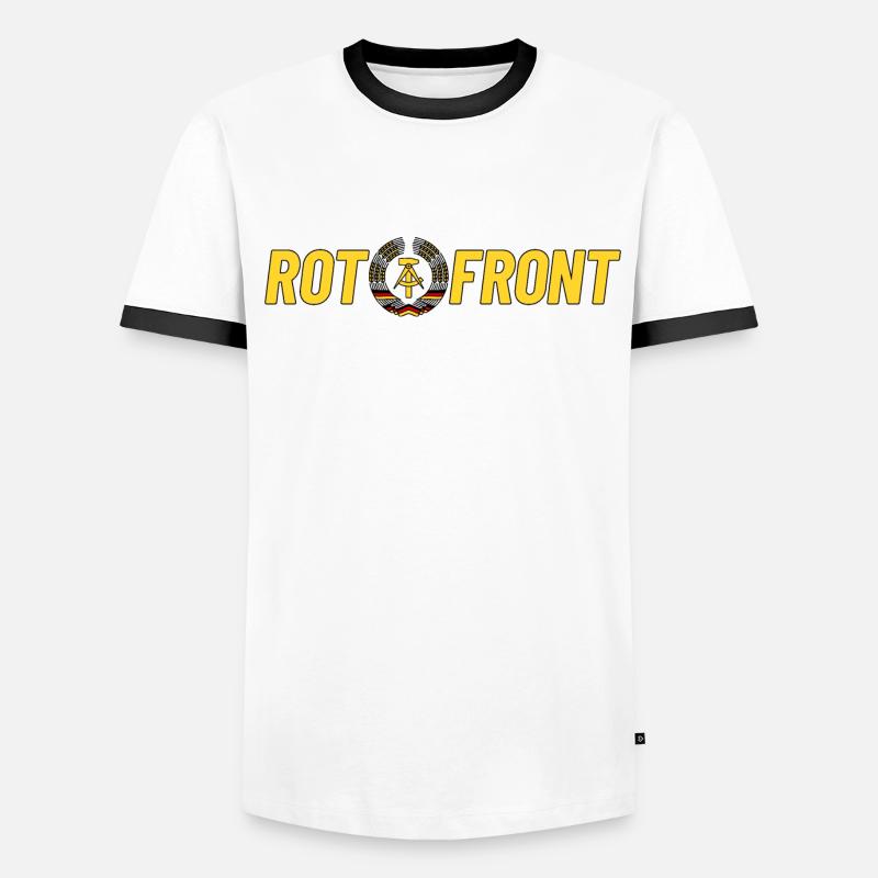 ROTFRONT (DDR) Männer Kontrast-T-Shirt