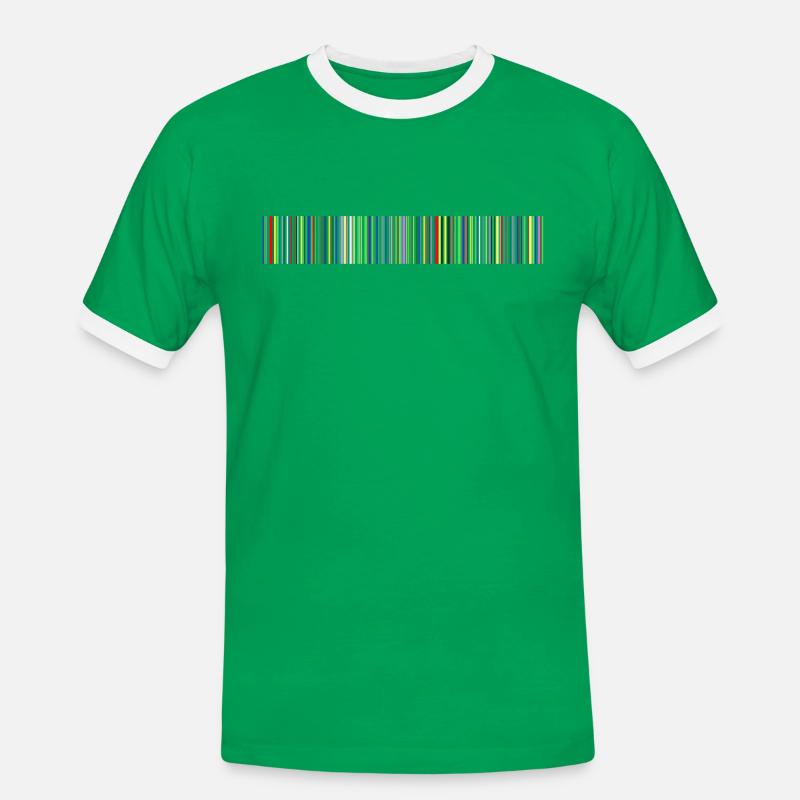 Barcode bar code strip codes - Men's Ringer Shirt - kelly green/white