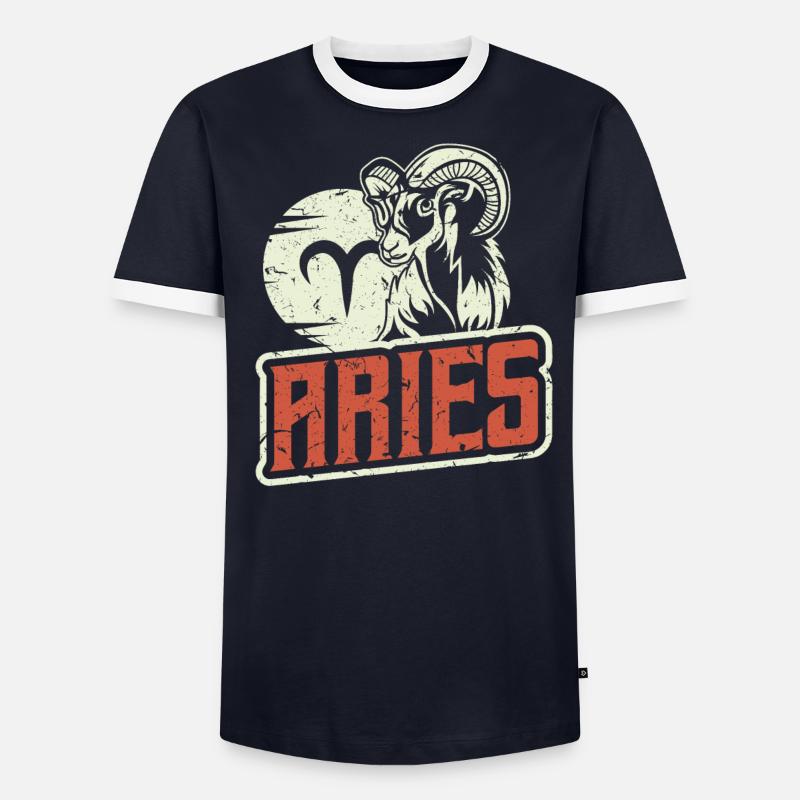 Sternzeichen Tierkreis Zeichen Widder Astrologie Männer Kontrast-T-Shirt