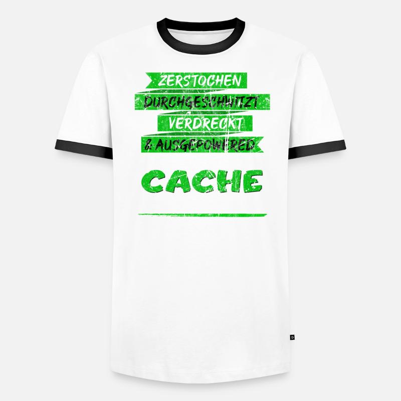 Lustiger Spruch Cache gefunden Geocaching Männer Kontrast-T-Shirt