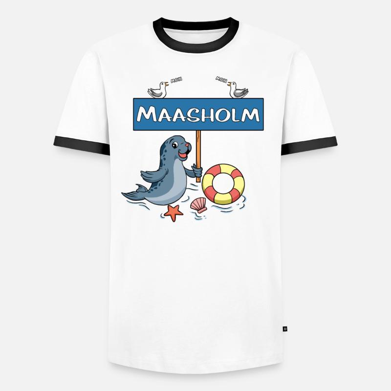 Moin Moin - Gemeinde Maasholm Männer Kontrast-T-Shirt