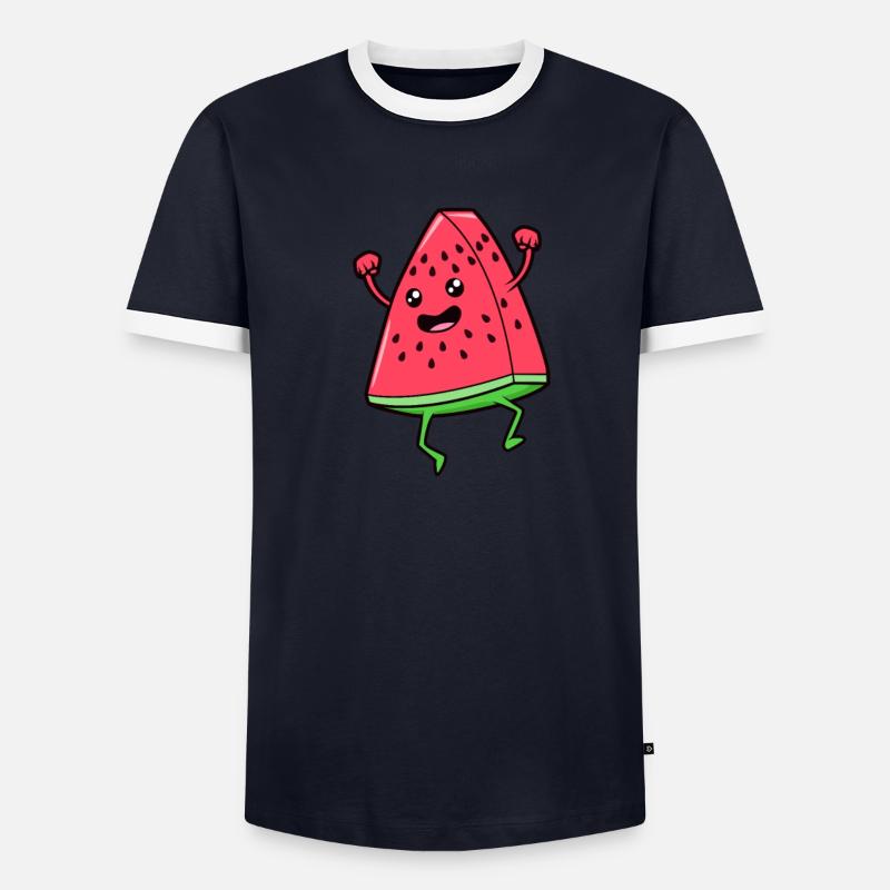 Kawaii Comic Pastèque T-shirt contrasté Homme