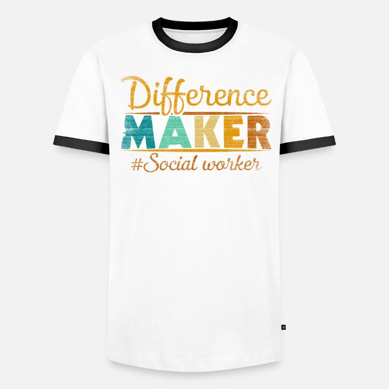 Difference Maker Proud Social Worker Men's Ringer Shirt