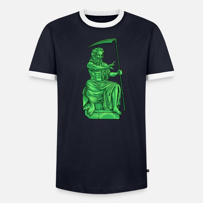 Dio greco Kronos - dio romano Saturno - Maglietta Contrast da uomo - verde kelly/bianco