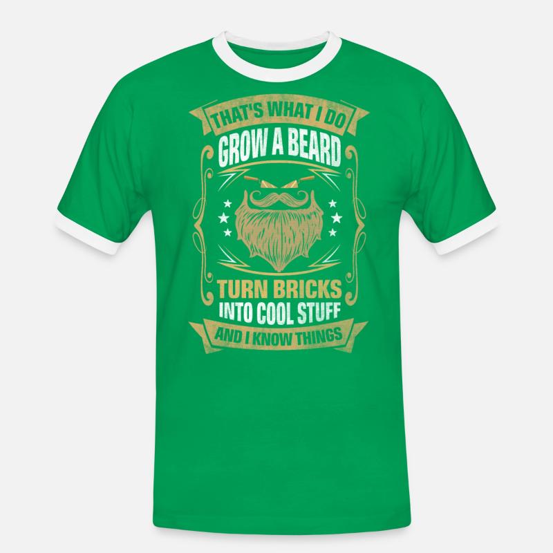Bricks Into Cool Things Bricklayer - Männer Kontrast-T-Shirt - Kelly Green/Weiß
