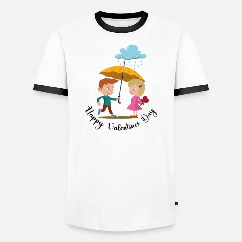 Mädchen Junge romantisch Männer Kontrast-T-Shirt