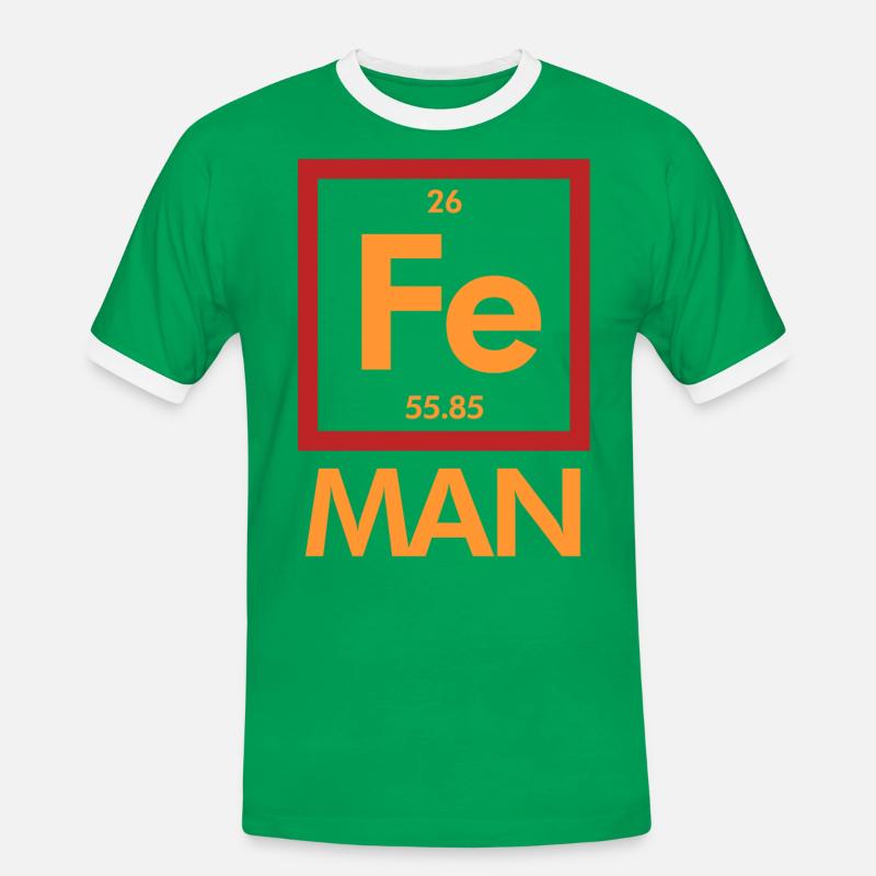 Science nerd elements - Men's Ringer Shirt - kelly green/white