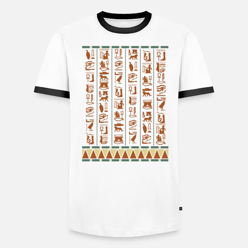 Hieroglyphics Pyramids Ancient Egypt Men's Ringer Shirt