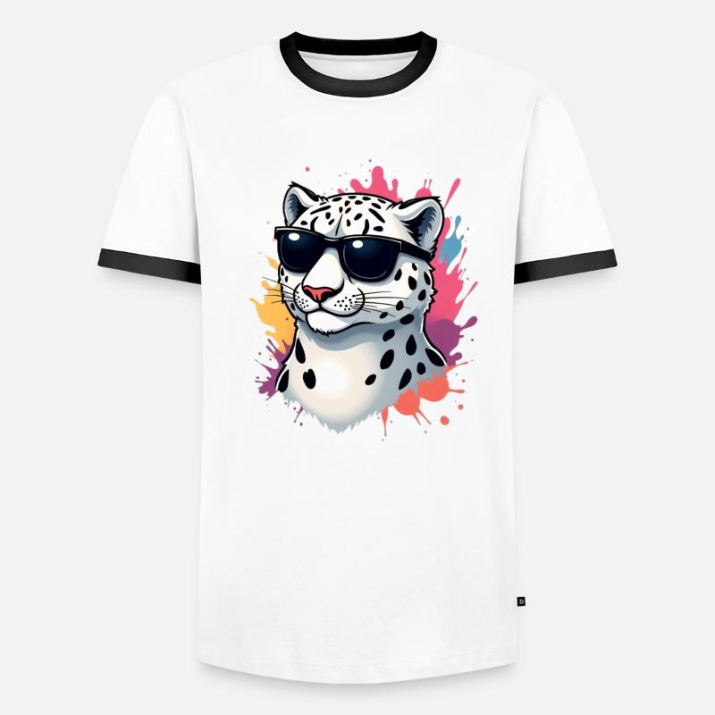 Guépard décontracté avec lunettes de soleil T-shirt contrasté Homme