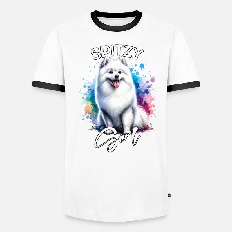 Spitz Mädchen Spitz Männer Kontrast-T-Shirt