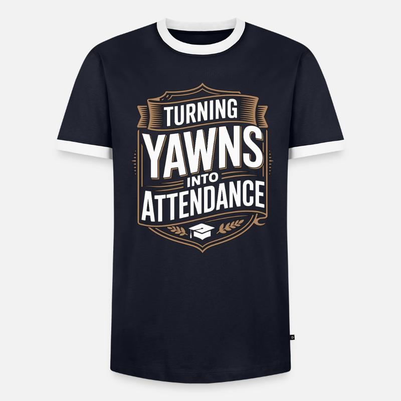 Professeur principal transformant les bâillements en éducation T-shirt contrasté Homme