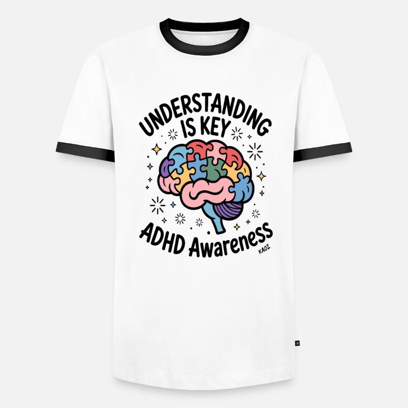 Puzzle Brain ADHS-Bewusstsein Männer Kontrast-T-Shirt
