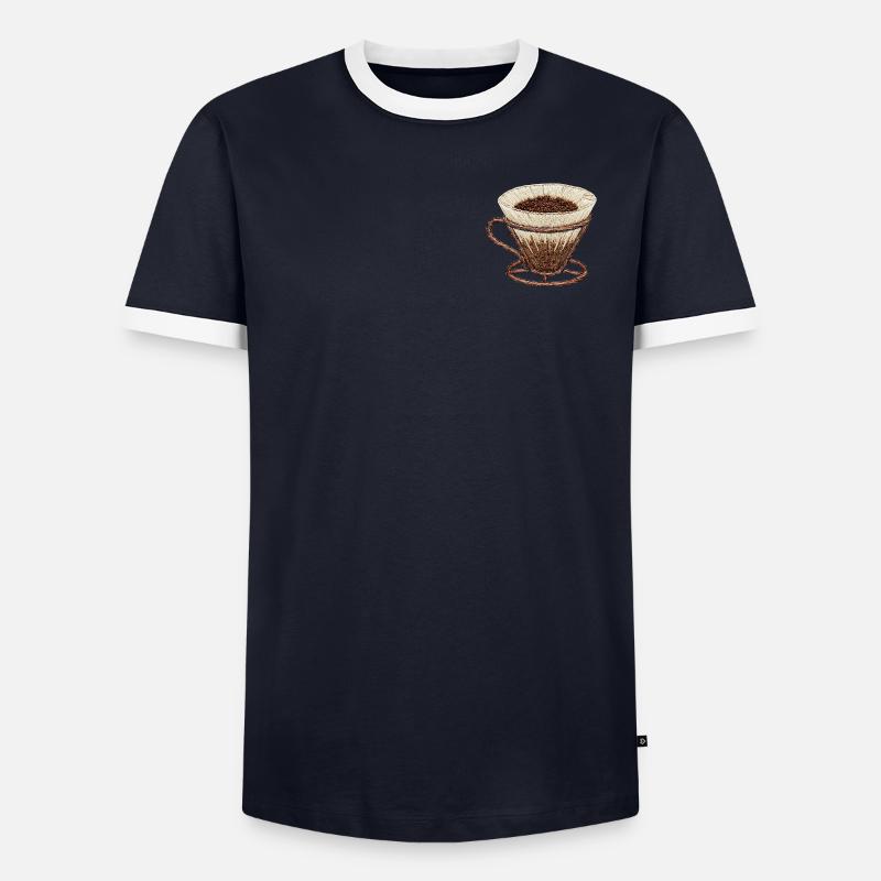 Embroidered coffee filter – minimalist (printed) Men's Ringer Shirt