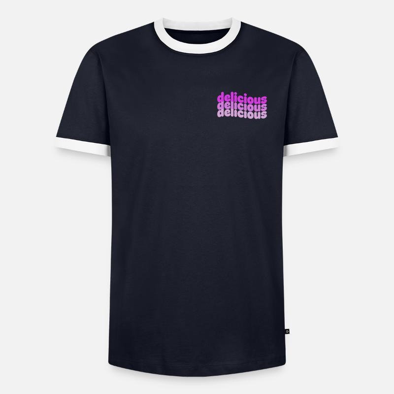 Delicious Typo Gradient Muster Männer Kontrast-T-Shirt