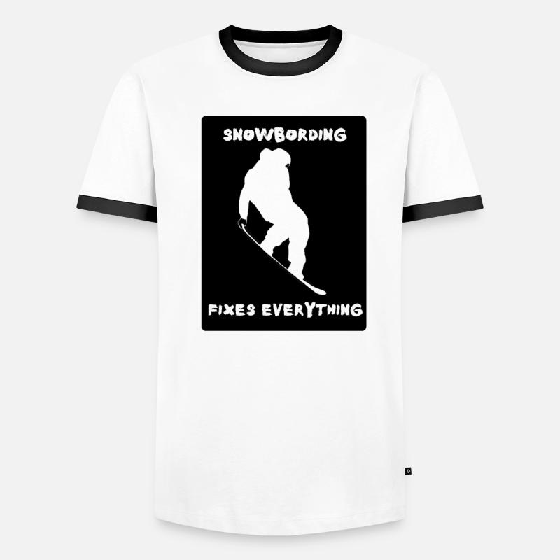 Snowboarding fixes everything Männer Kontrast-T-Shirt