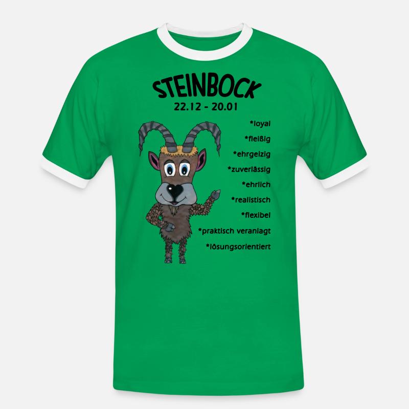 Sternzeichen Steinbock - Männer Kontrast-T-Shirt - Kelly Green/Weiß