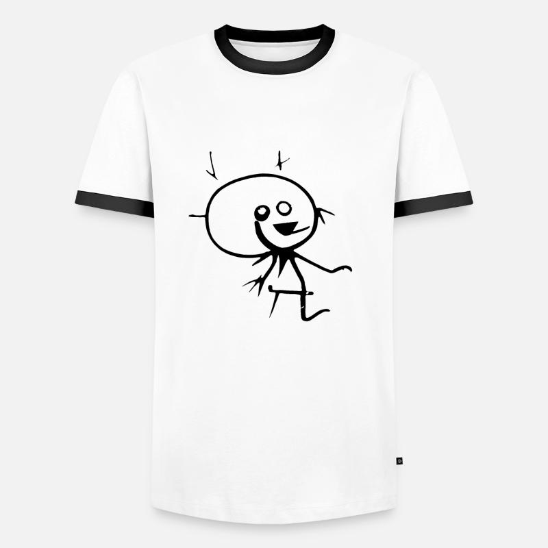 Figure de bâton Résumé T-shirt contrasté Homme