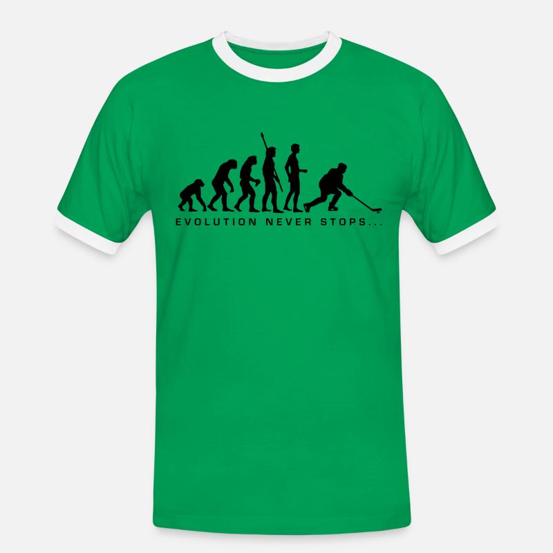 evolution_eishockey_b - Men's Ringer Shirt - kelly green/white