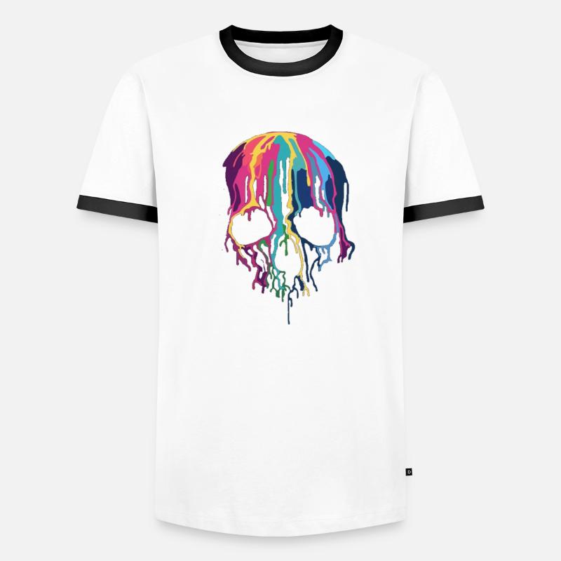Multi colour skull Men's Ringer Shirt
