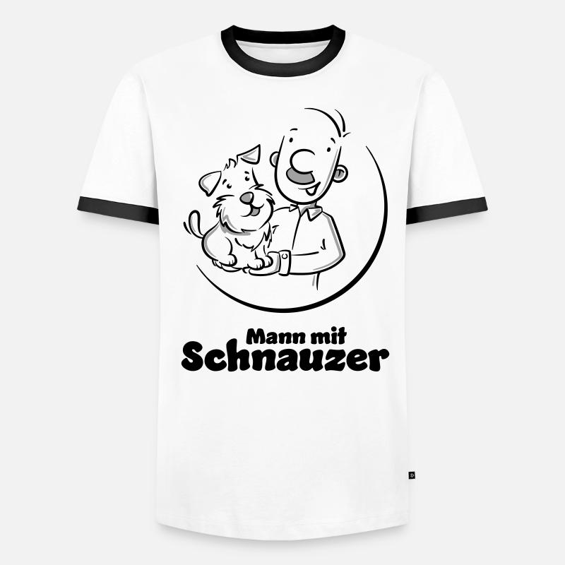 Mann mit Schnauzer (Oberlippenbart) Männer Kontrast-T-Shirt