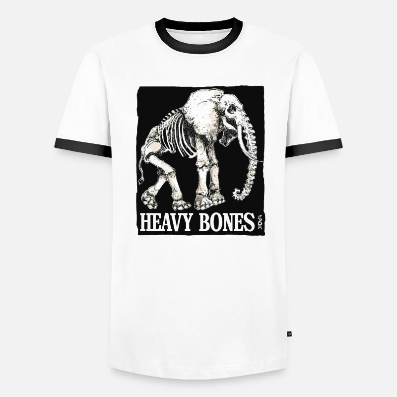 Conception d’éléphant en os lourd T-shirt contrasté Homme