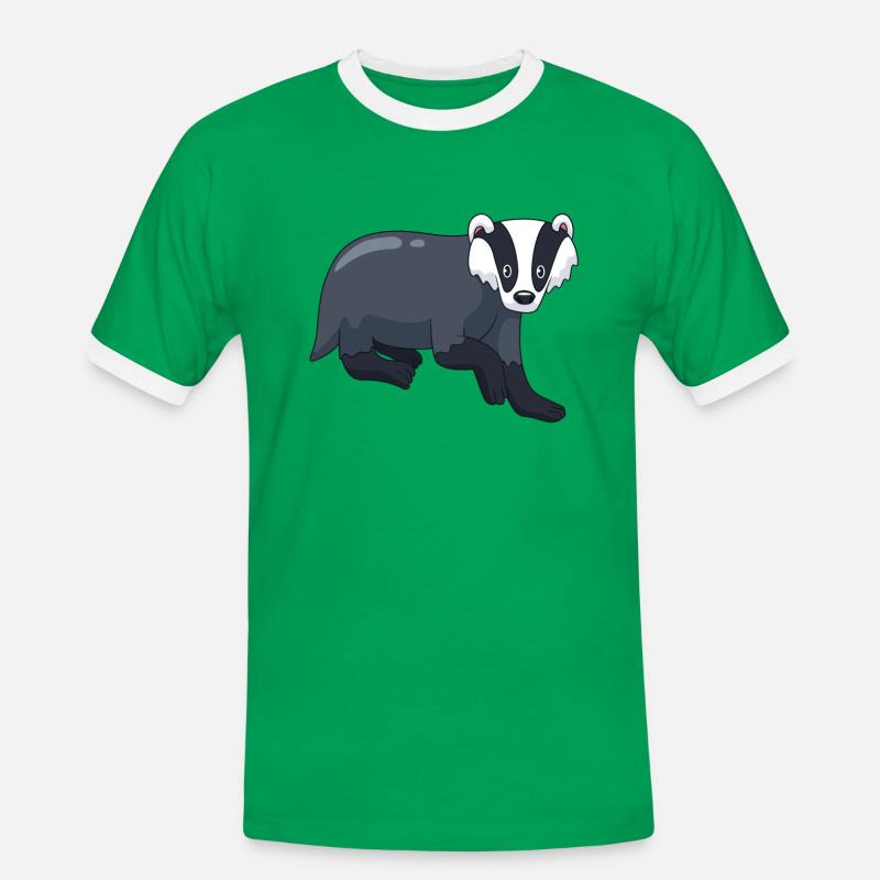 Der Dachs süßes Geschenk - Männer Kontrast-T-Shirt - Kelly Green/Weiß