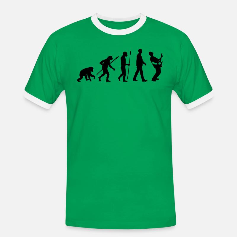 evolution_rocks_032012_l1c - Men's Ringer Shirt - kelly green/white