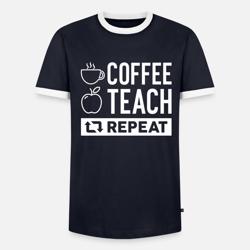 Café Enseigner répéter T-shirt contrasté Homme