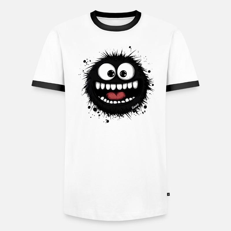 Funny wool monster with big teeth Men's Ringer Shirt