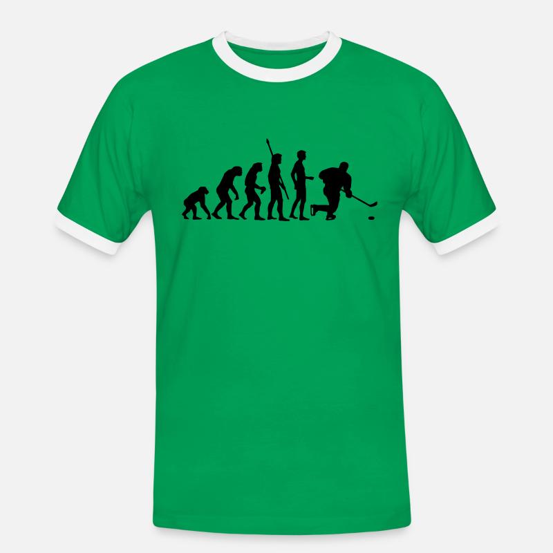 evolution_eishockey_b - Men's Ringer Shirt - kelly green/white