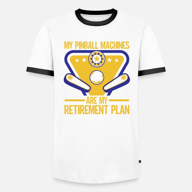 Mon plan de retraite Pinball Machines Jeu d’arcade T-shirt contrasté Homme