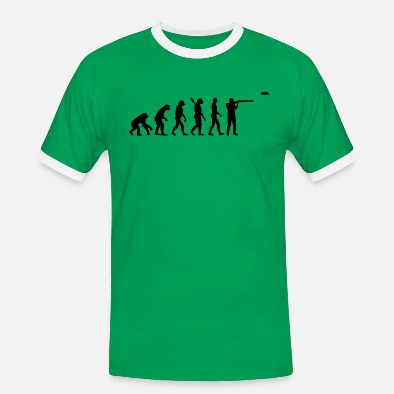 Evolution trap shooting - Men's Ringer Shirt - kelly green/white