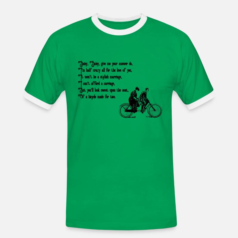 Gänseblümchen Gänseblümchen (schwarzer Text) - Männer Kontrast-T-Shirt - Kelly Green/Weiß