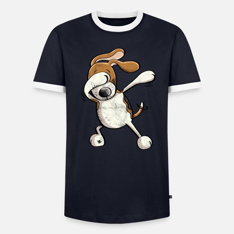 Frais Dab Beagle - Chien - tamponner - Danse T-shirt contrasté Homme