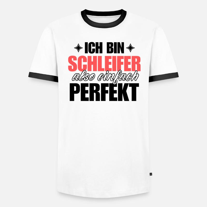 Perfekter Schleifer Männer Kontrast-T-Shirt