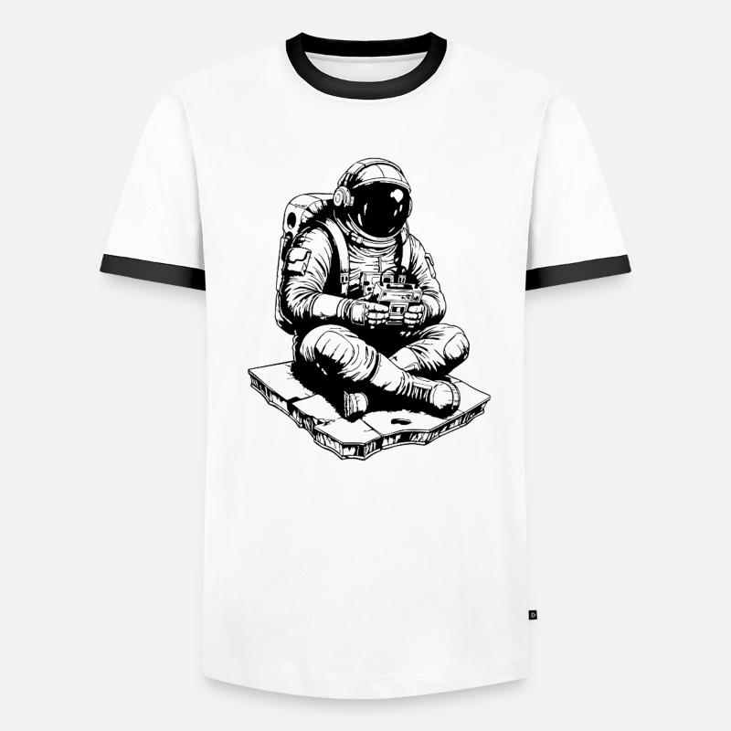 Astronaut Gaming Space Console Men's Ringer Shirt