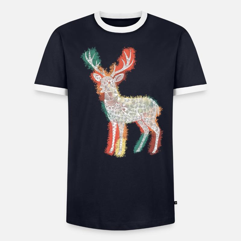 Zentangle Roebuck T-shirt contrasté Homme
