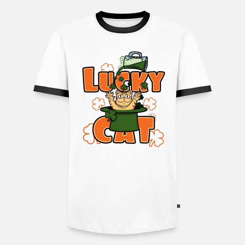 Lucky Cat clover Men's Ringer Shirt