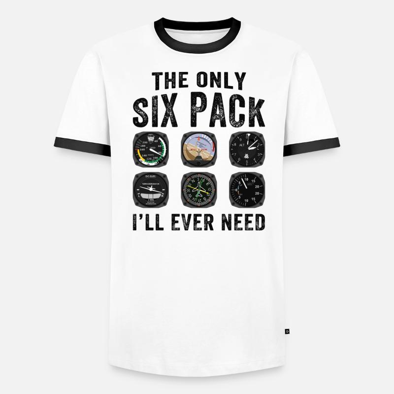 Pilots Six Pack Airplane Instruments Men's Ringer Shirt