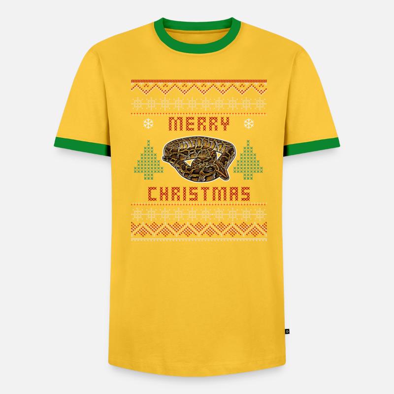 Burmesische Python Weihnachten - Männer Kontrast-T-Shirt - undefined