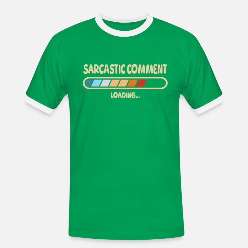 sarcastic comment loading - Männer Kontrast-T-Shirt - Kelly Green/Weiß