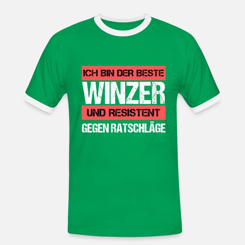 Resistant winemaker - Men's Ringer Shirt - kelly green/white