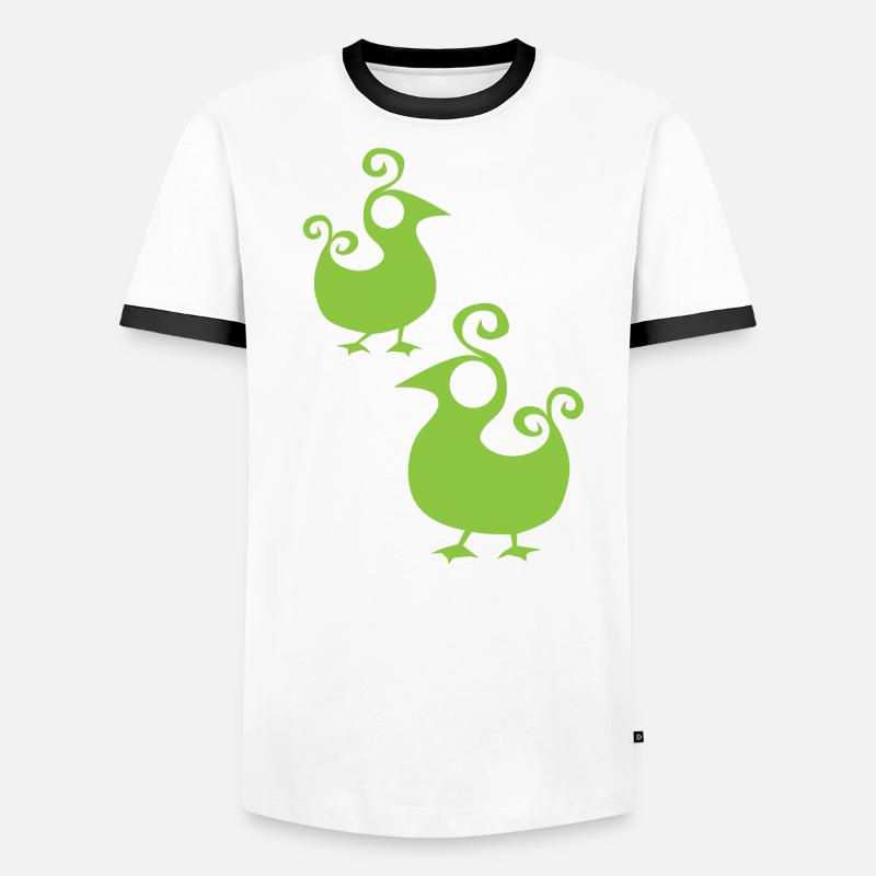 GREENEY BIRD 4 canards design oiseau vert vert T-shirt contrasté Homme