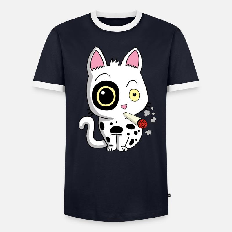 Smoking cat Men's Ringer Shirt
