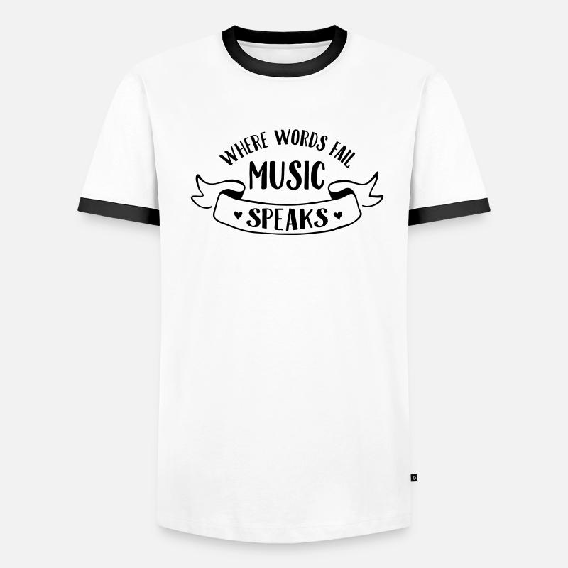 Where Words Fail Music Speaks T-shirt contrasté Homme