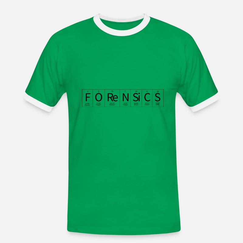 Spurensicherung - Kripo Polizei Kriminaltechnik - Männer Kontrast-T-Shirt - Kelly Green/Weiß