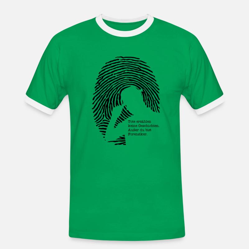 Spurensicherung - Kripo Polizei Kriminaltechnik - Männer Kontrast-T-Shirt - Kelly Green/Weiß